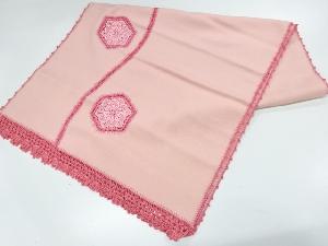 リサイクル　レース亀甲に花模様ショール